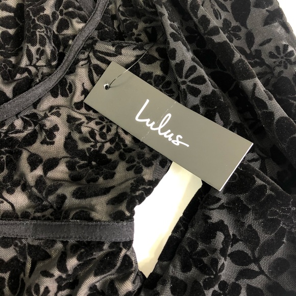 SOLD Lulus Cor-Set to Go Black Burnout Velvet - Picture 10 of 14